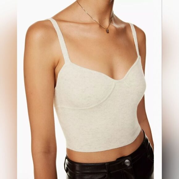 Wilfred Sicily Sweater, Heather Birch Bustier Sweater Tank Top, Plaited Knit | L - Picture 3 of 10